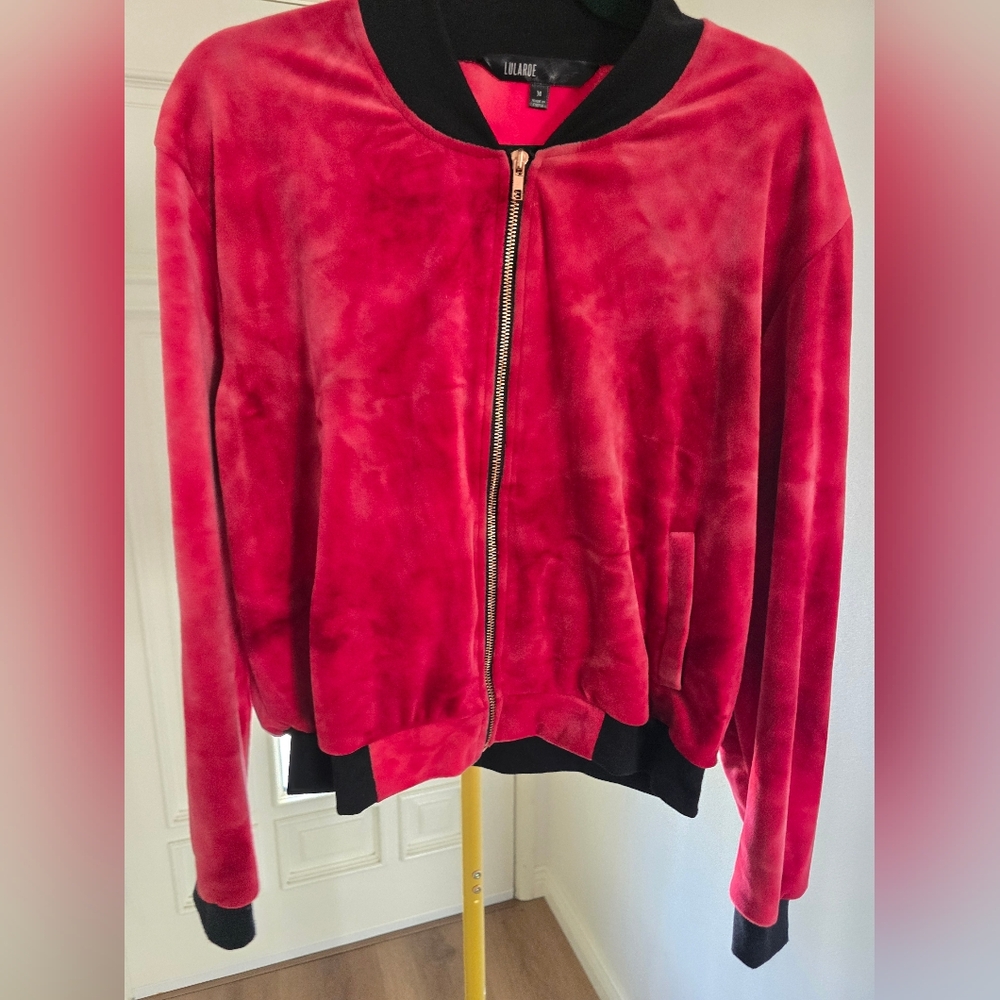 LulaRoe's Red Bomber Jacket